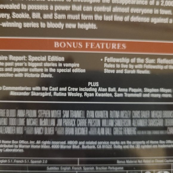 TRUE BLOOD- THE COMPLETE SECOND SEASON DVD BOX SET - Picture 4 of 4